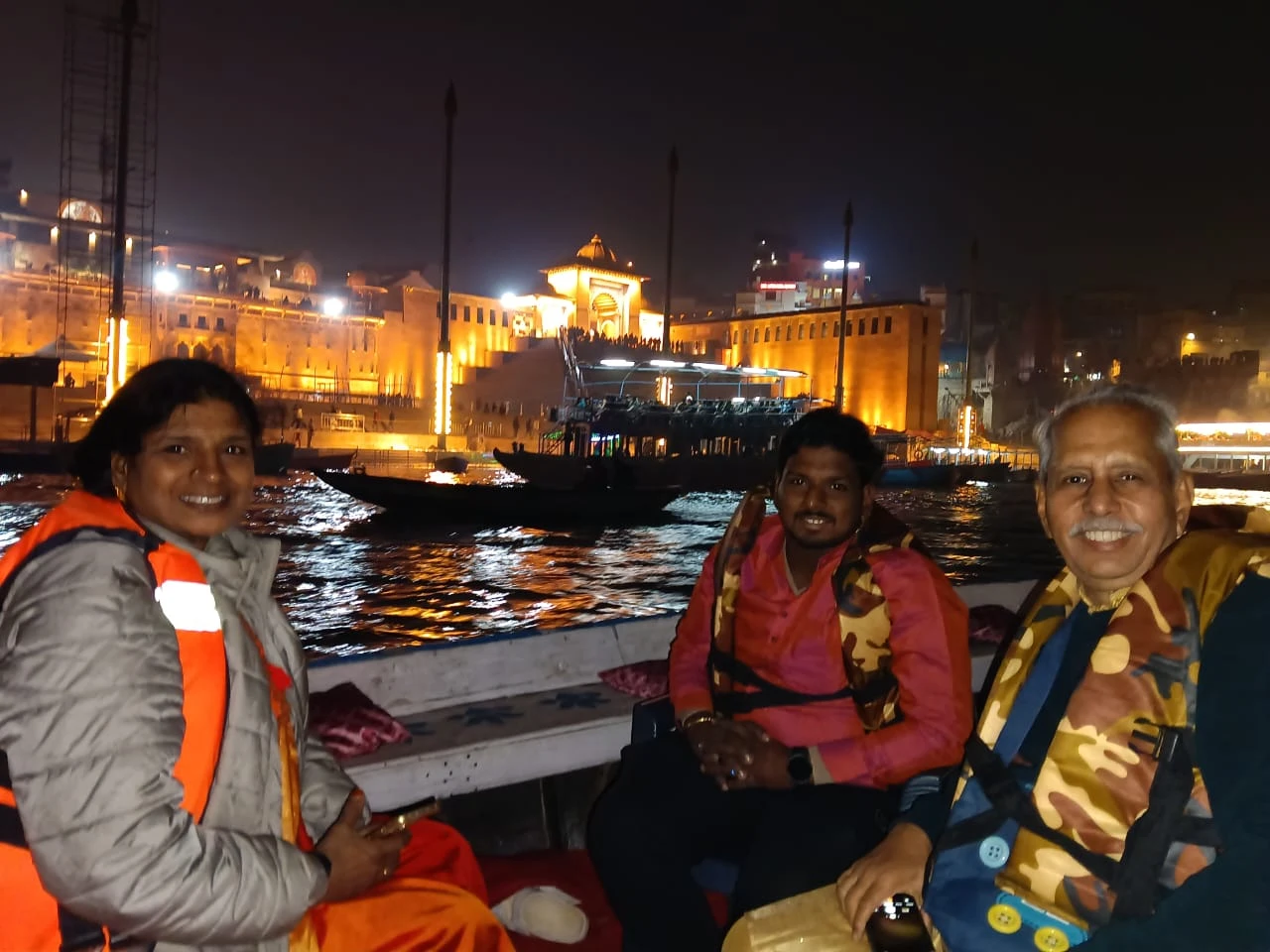 Evening boat ride with Malviya Bridge in the background