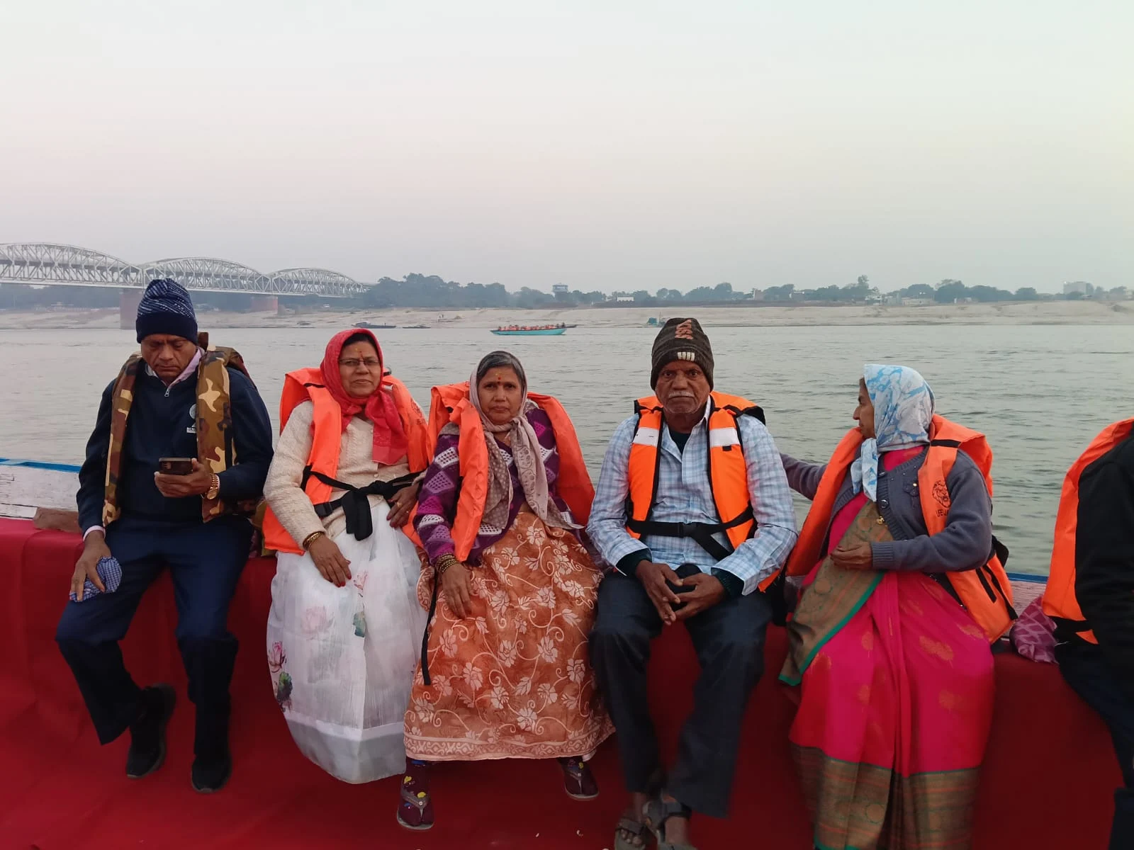 Evening boat ride near Malviya Bridge in Varanasi