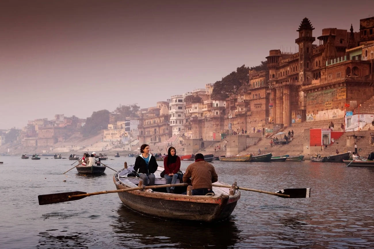 Decorated Ganga boat operated by Wave Kashi